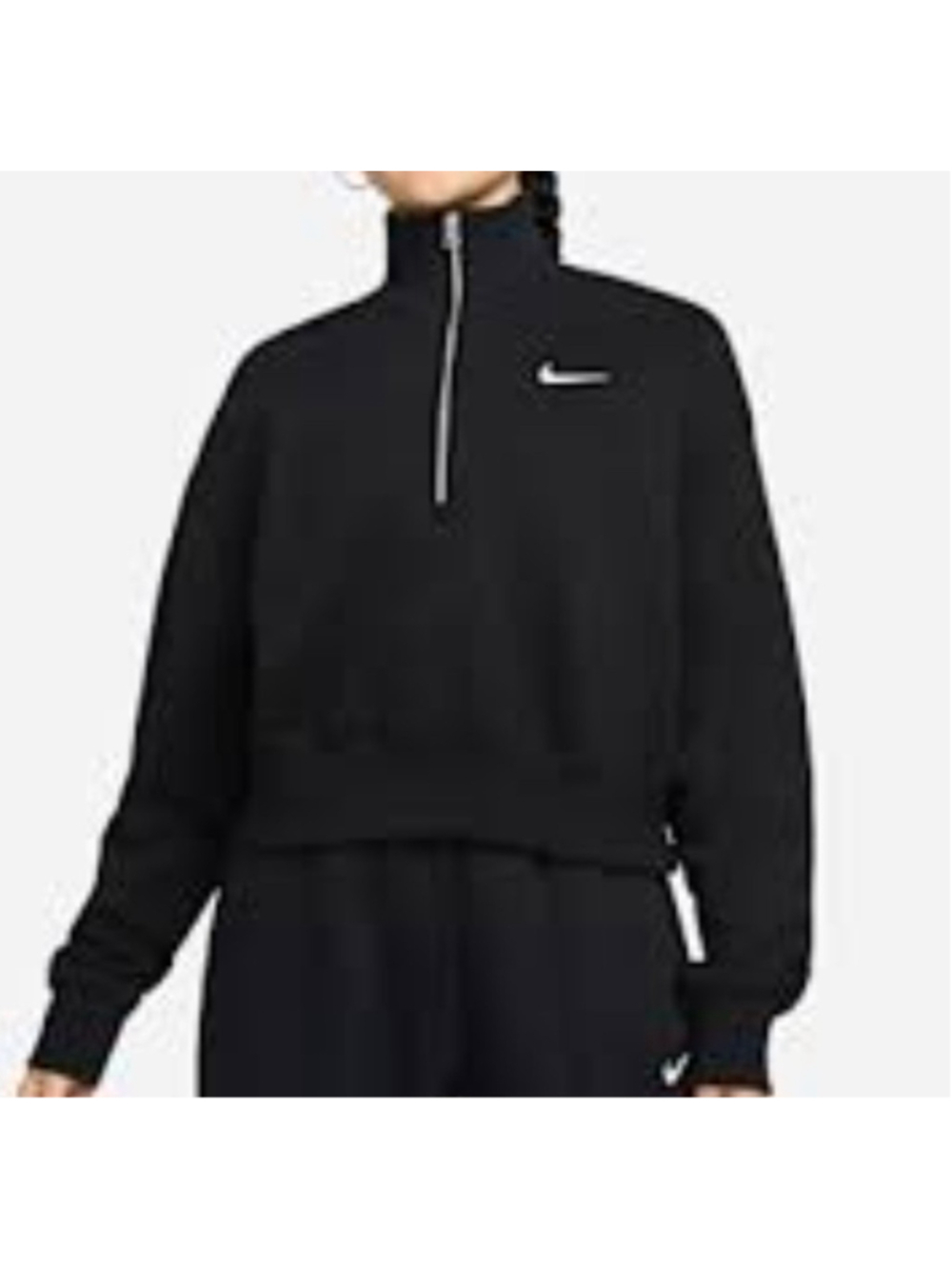 Nike Sportswear Phoenix Fleece Women Quarter-Zip Cropped Black Sweatshirt